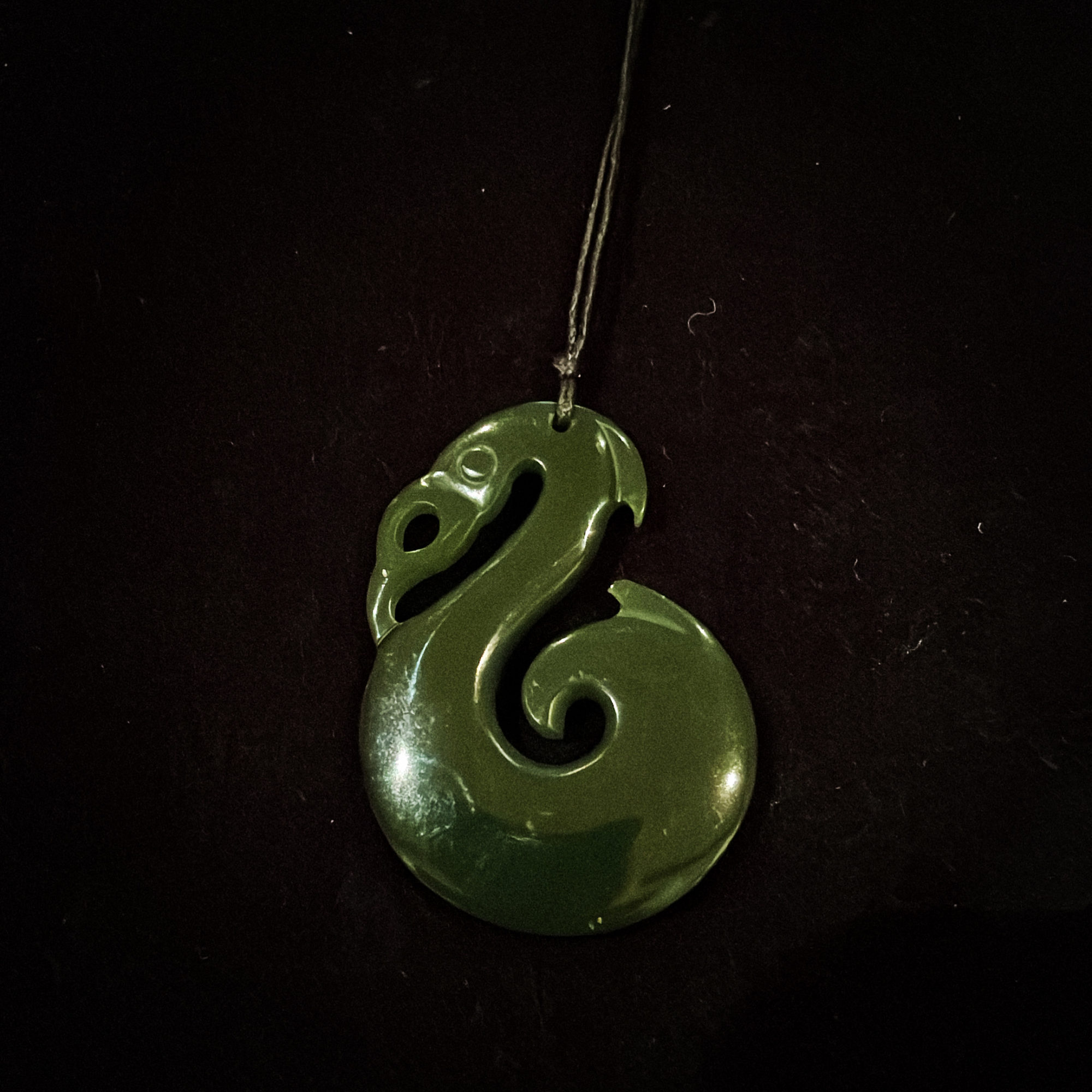 Shiny Manaia-Koru Nephrite Jade Necklace - Gorgeous Gems