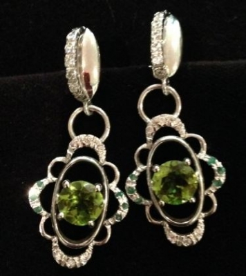 Peridot & Emerald Silver Earrings - Gorgeous Gems